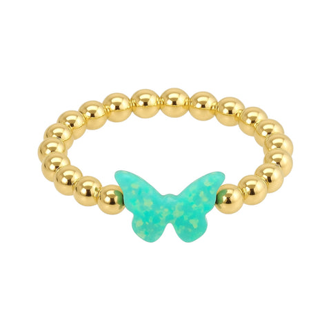 Butterfly | Beaded Opal Stretchy Ring