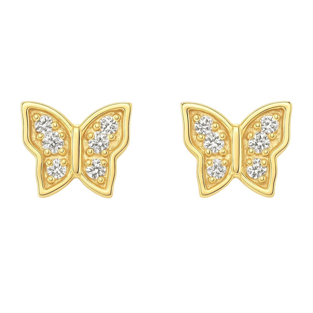 Butterfly | Pave Stud Earrings