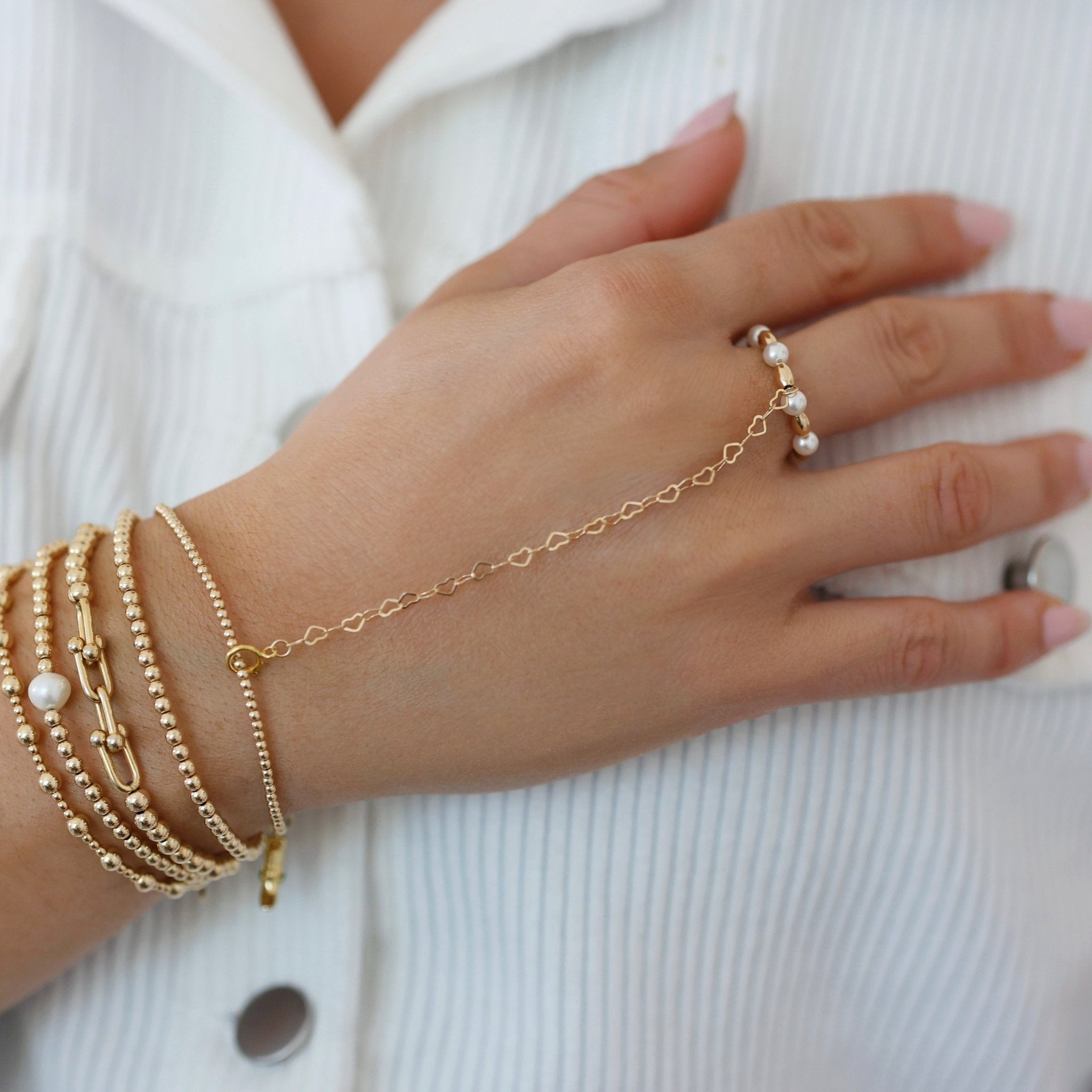 Carrie 12 | Gold Filled Hand Chain - Bara Boheme