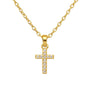 Catherine | Small Pave Cross Necklace - Bara Boheme