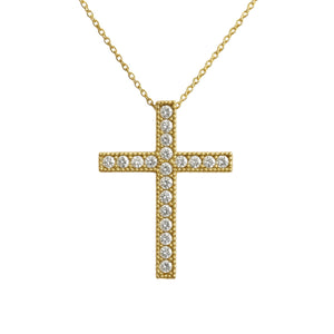 Celina | XL Pave Cross Necklace