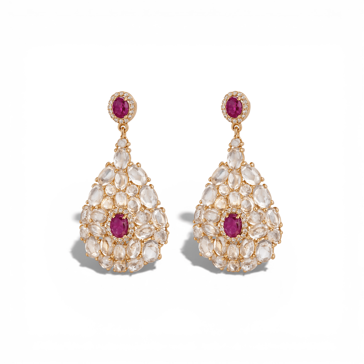 Cherish | Diamond Earrings with Moonstone - Bara Boheme
