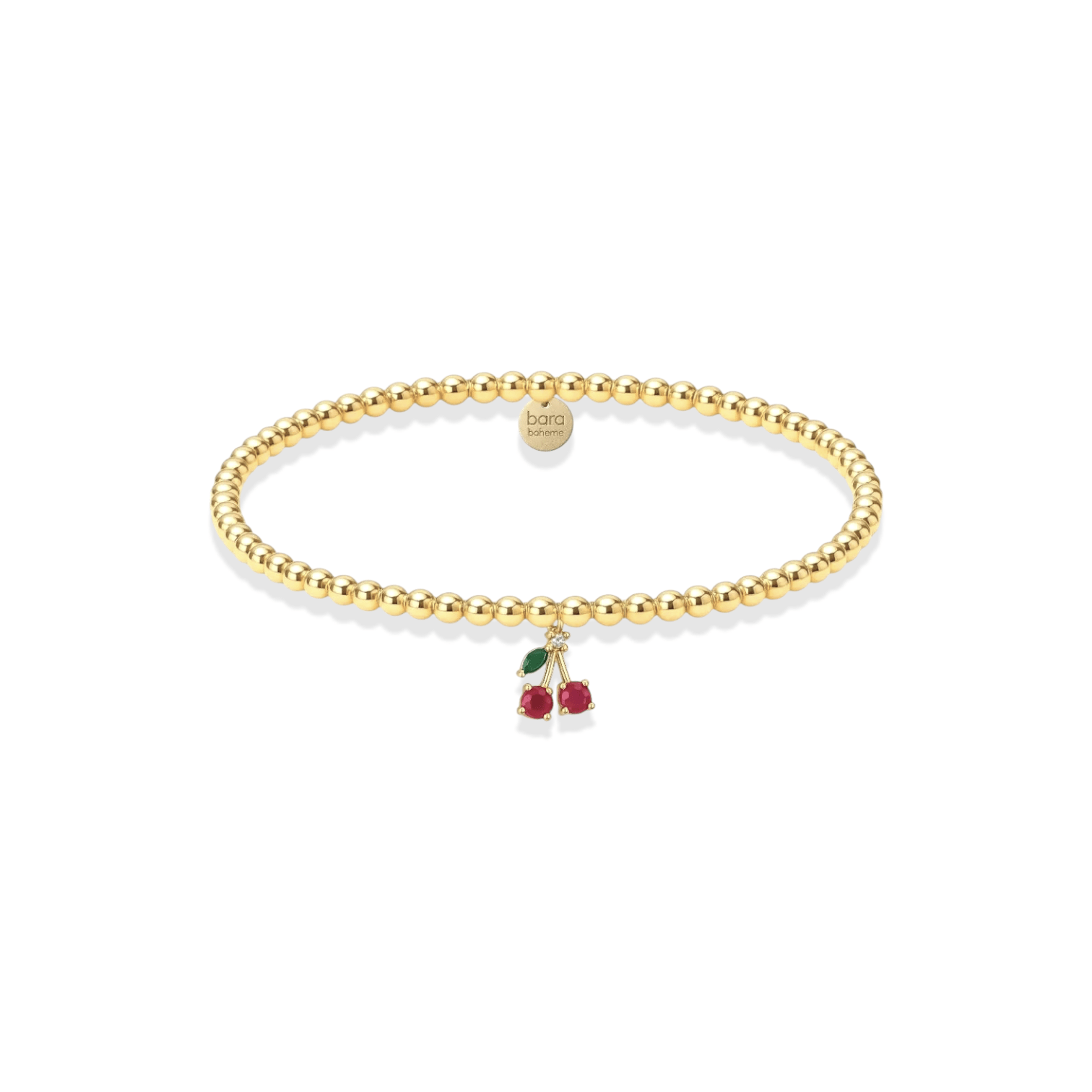 Cherry Beaded Charm Bracelet - Bara Boheme