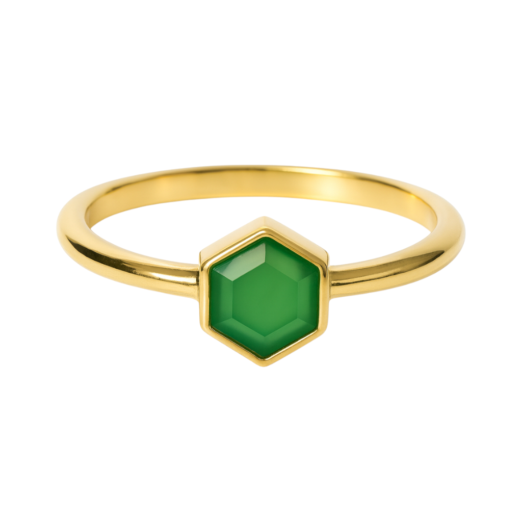 Chrysoprase | SPS Hexagon Ring