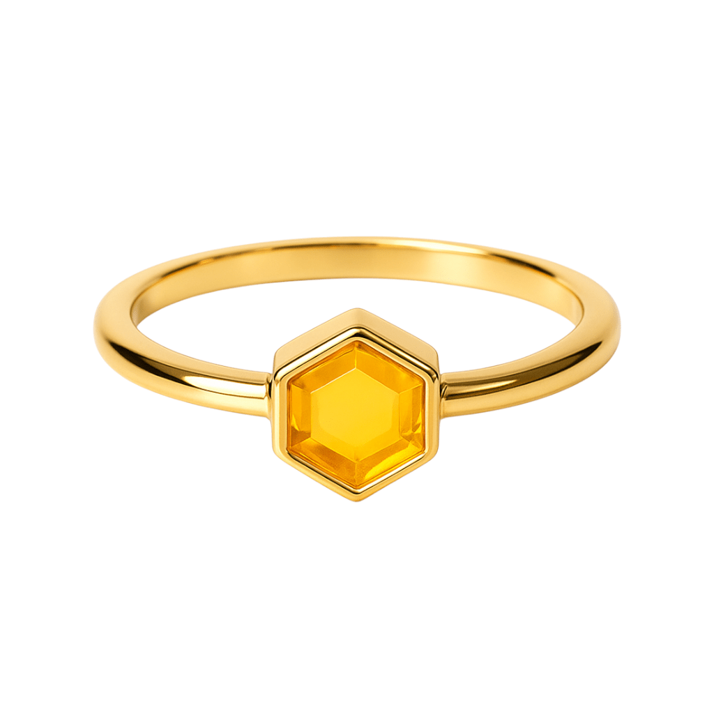 Citrine | SPS Hexagon Ring - Bara Boheme