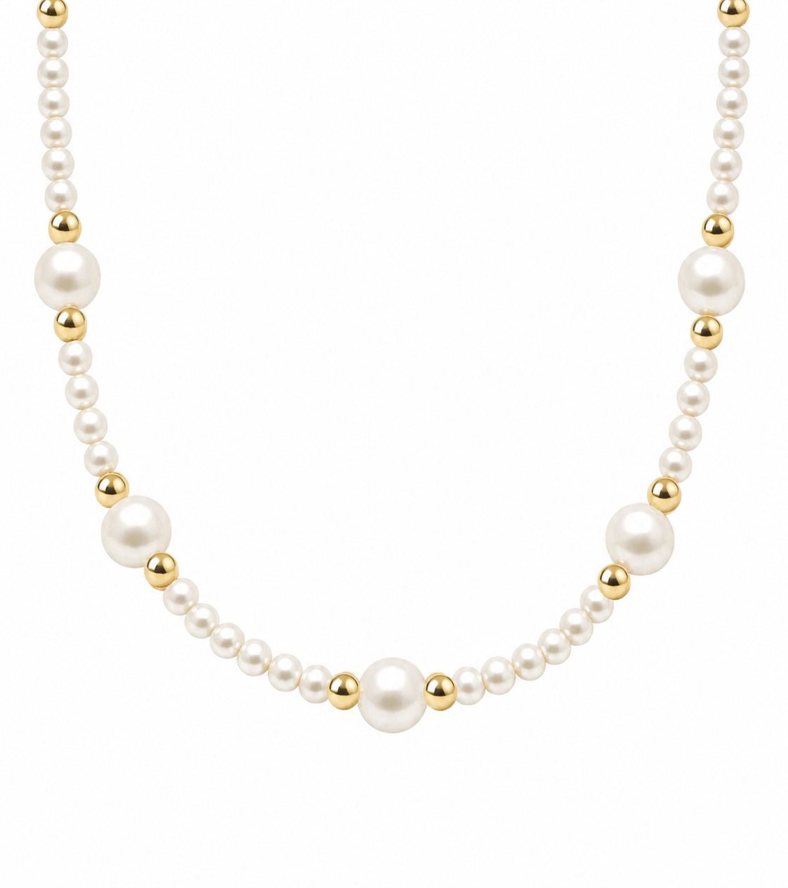 Claire | Gold Filled Beaded Necklace with Pearls - Bara Boheme
