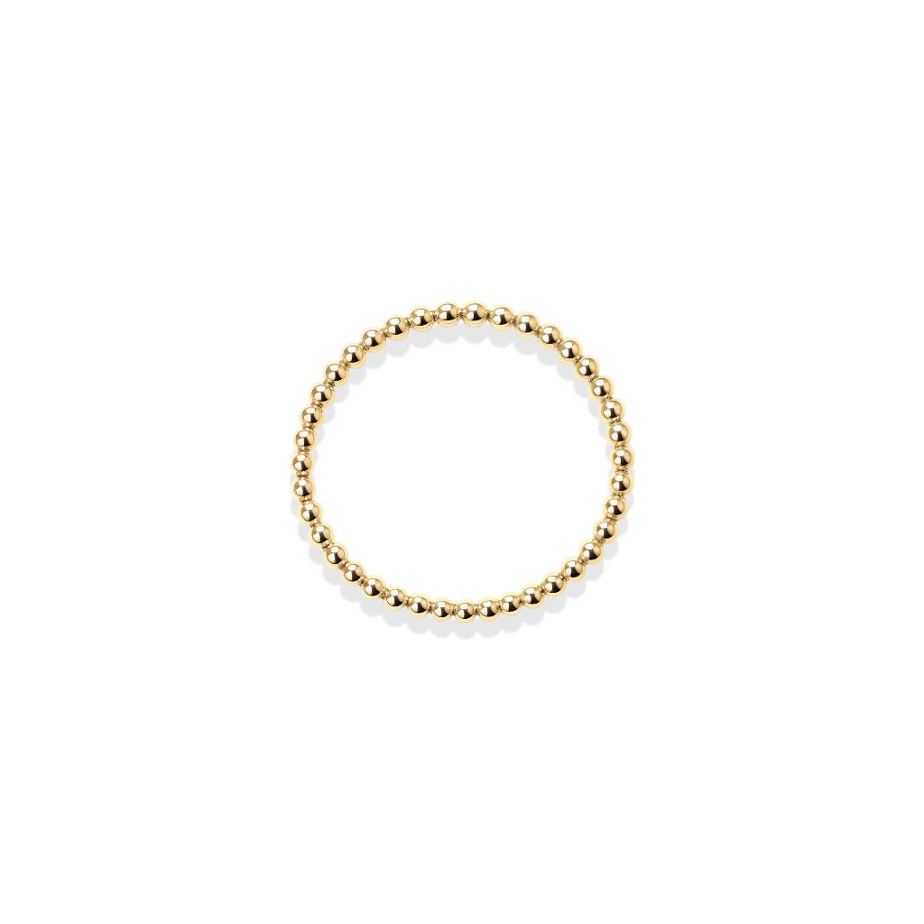 Classic 2mm Beaded Stretchy Ring - Bara Boheme