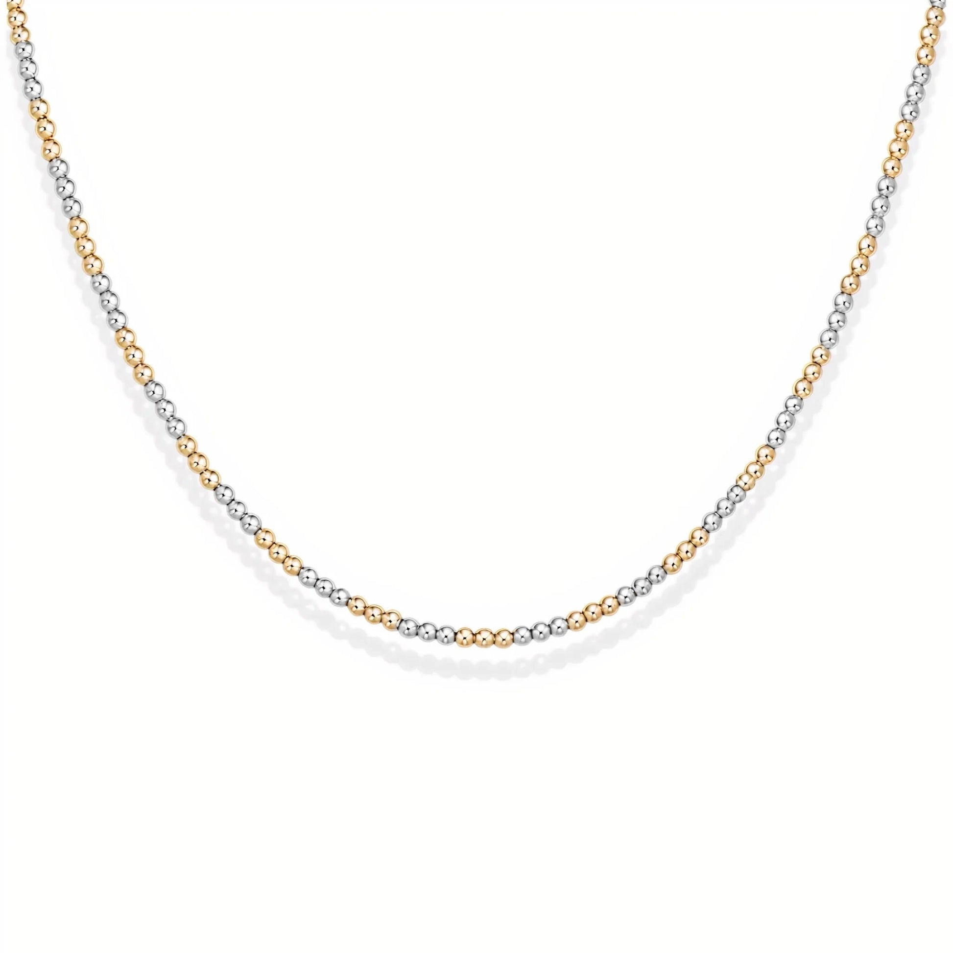 Classic 2mm Triple 2Tone Beaded Necklace - Bara Boheme