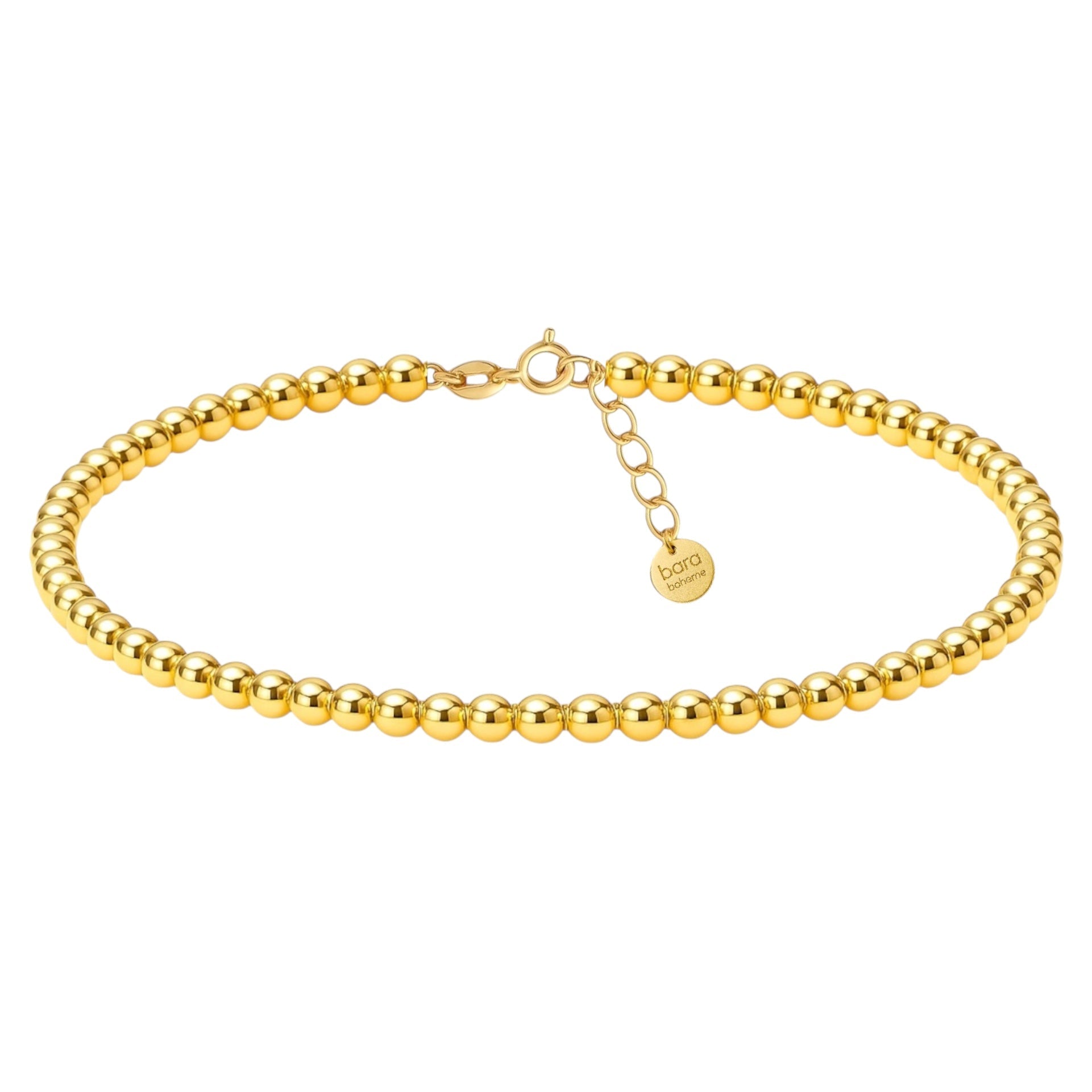 Classic 3MM | Gold Filled Beaded Anklet - Bara Boheme