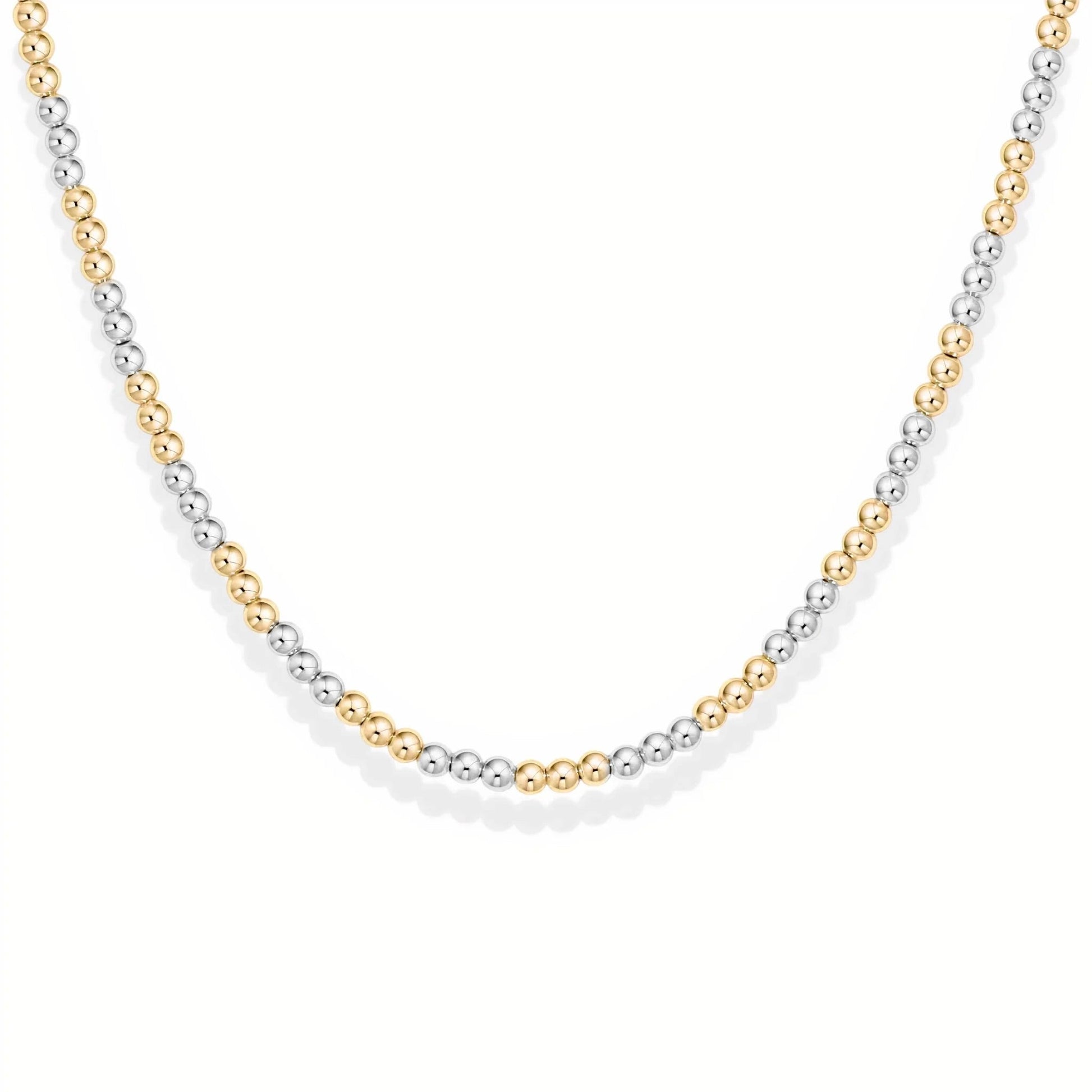 Classic 3mm Triple 2Tone Beaded Necklace - Bara Boheme