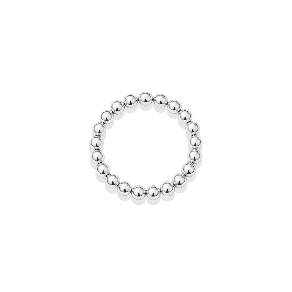 Classic 4mm Beaded Stretchy Ring - Bara Boheme