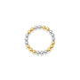 Classic 4mm Beaded Stretchy Ring — Triple 2tone - Bara Boheme