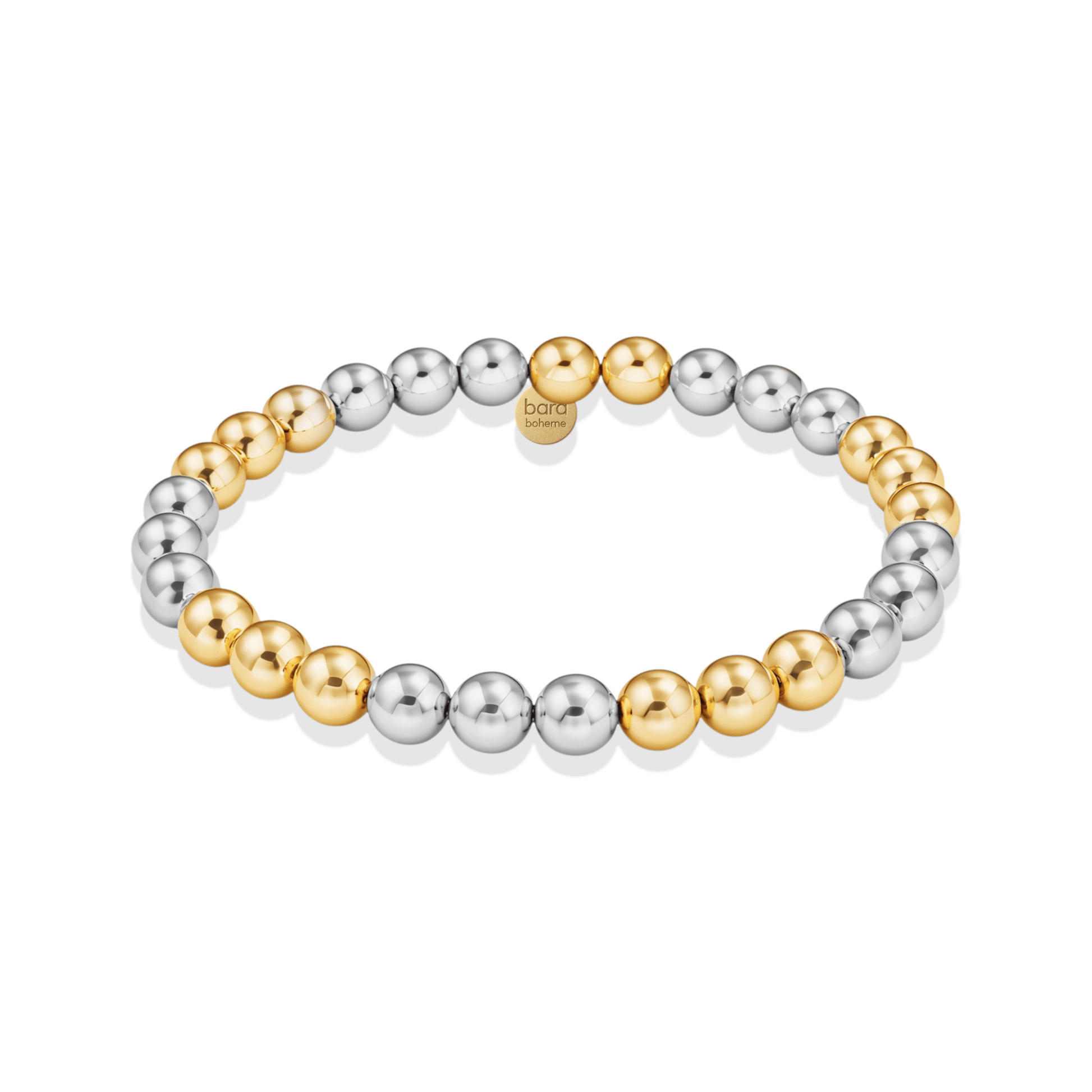 Classic 6mm Beaded Bracelet — Triple 2tone - Bara Boheme