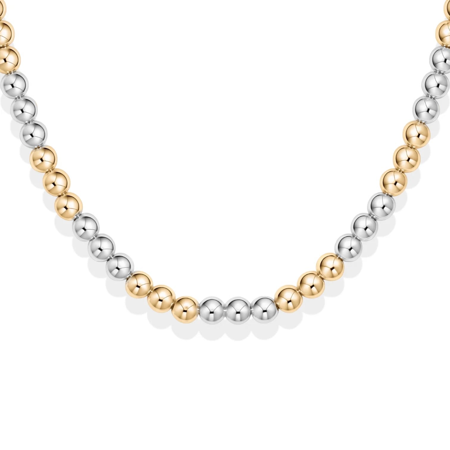 Classic 6mm Triple 2Tone Beaded Necklace - Bara Boheme