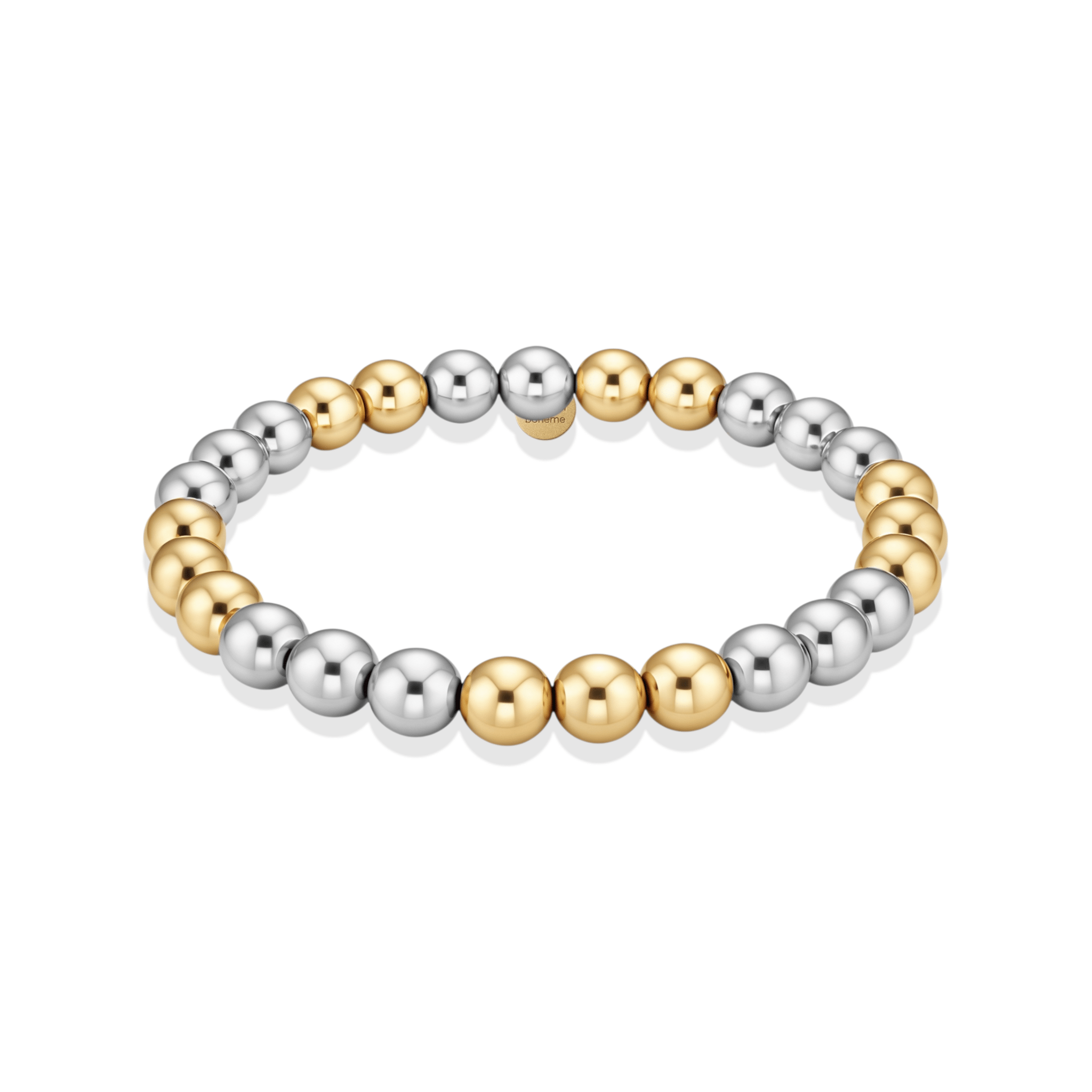 Classic 7mm Beaded Bracelet — Triple 2tone - Bara Boheme