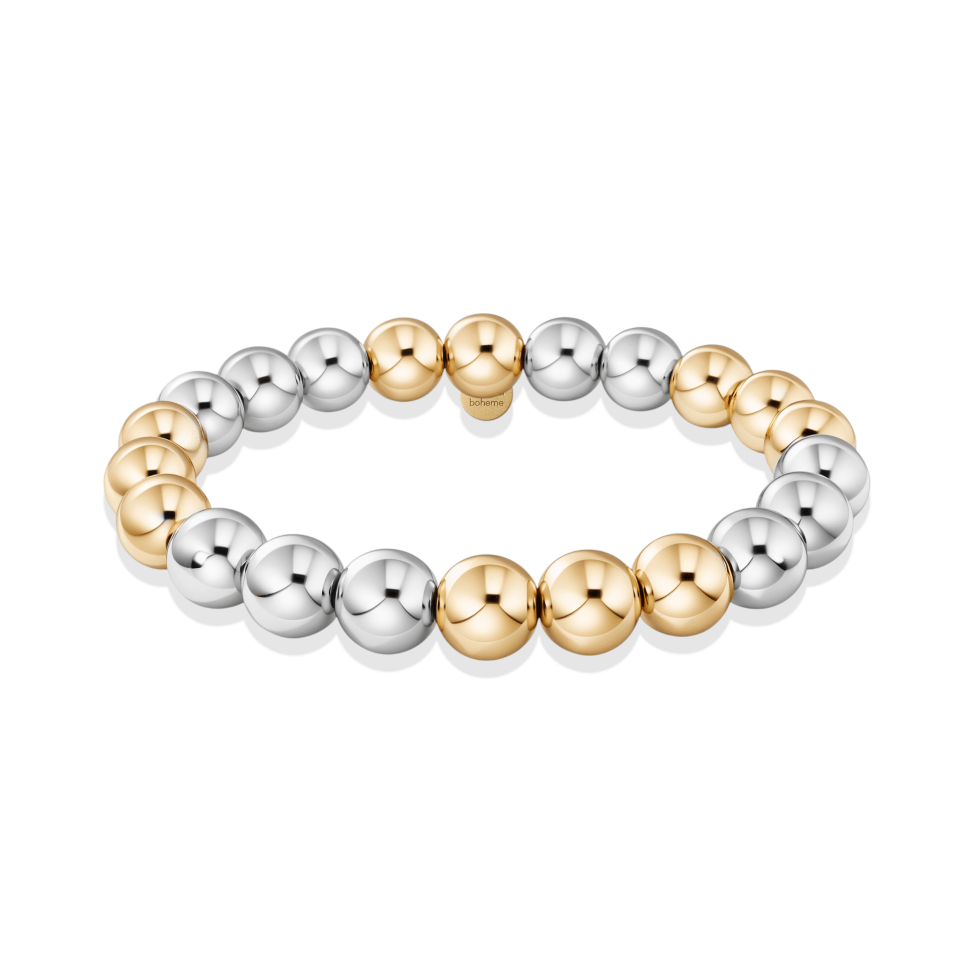Classic 8mm Beaded Bracelet — Triple 2tone - Bara Boheme