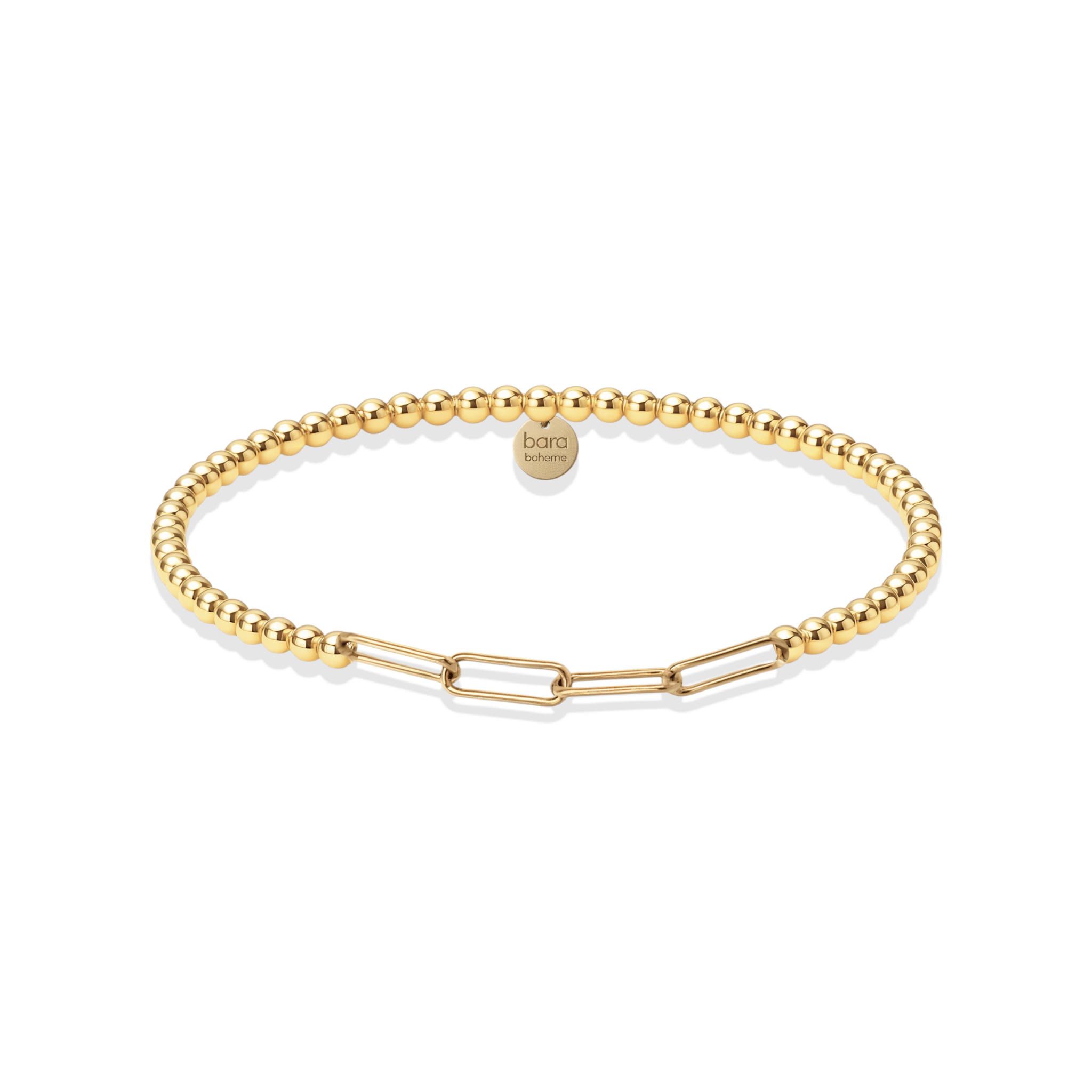 Classic Paperclip | Gold Filled Beaded Bracelet - Bara Boheme