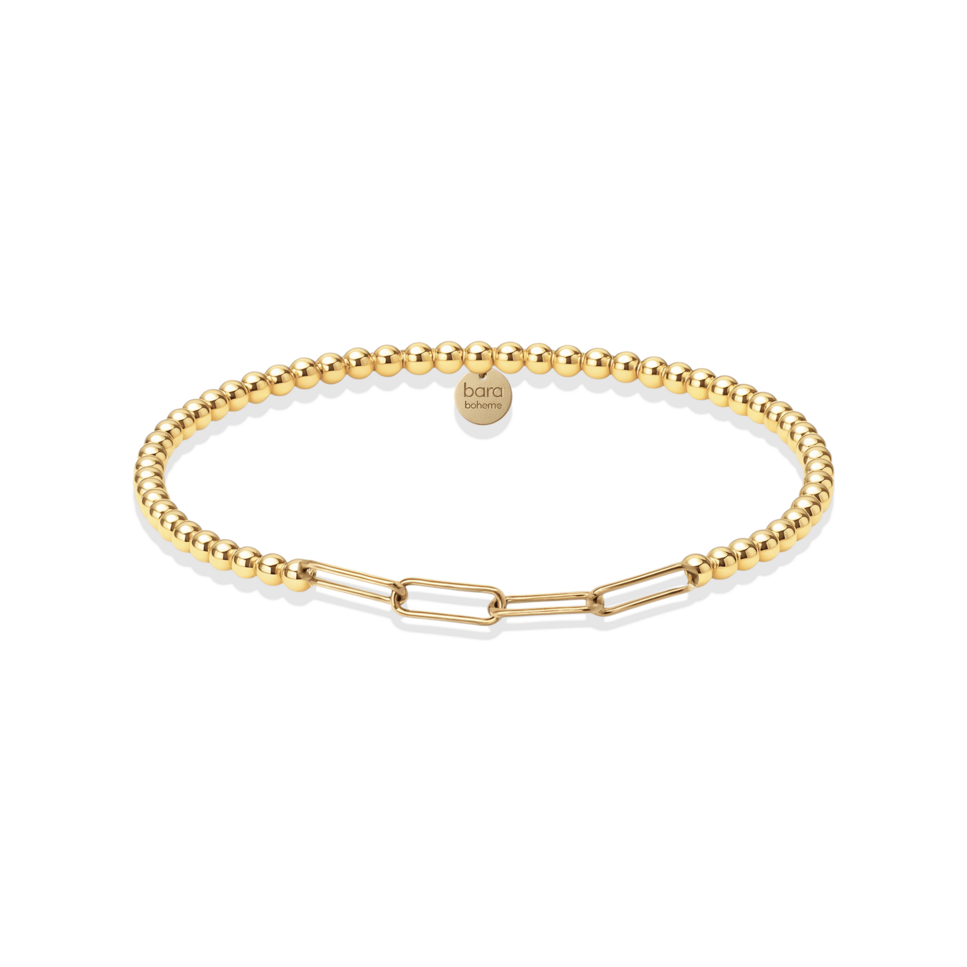 Classic Paperclip | Gold Filled Beaded Bracelet | bara boheme