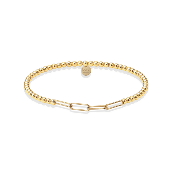 Classic Paperclip | Gold Filled Beaded Bracelet | bara boheme