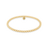Gold beaded bracelet on a white background