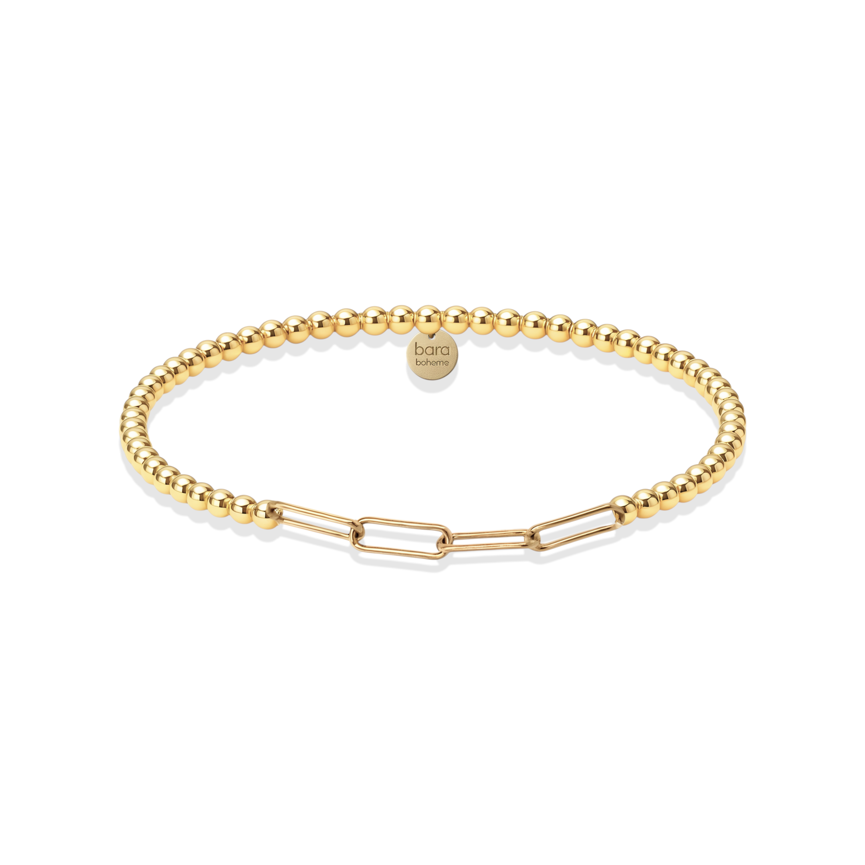 Classic Paperclip | Gold Filled Beaded Bracelet