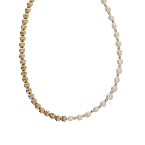 "Classic JULIET" 14k gold-filled & pearl beaded Choker/Necklace