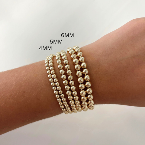 Classic 4MM | Gold Filled Beaded Bracelet