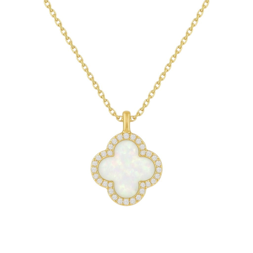 Clover | Small Pave Necklace - Bara Boheme