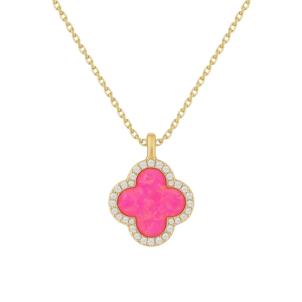 Clover | Small Pave Necklace - Bara Boheme