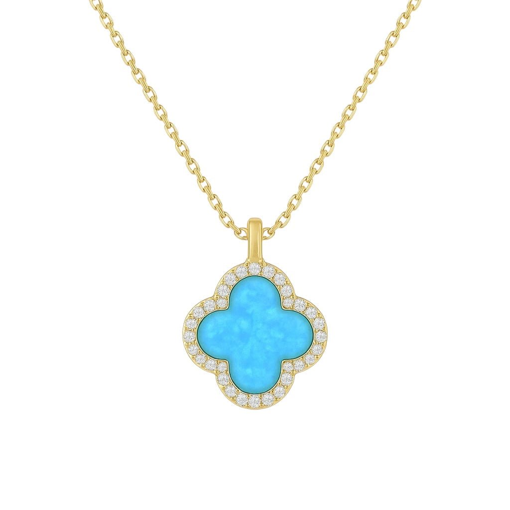 Clover | Small Pave Necklace - Bara Boheme