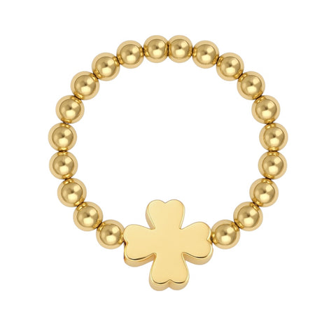 Clover | Beaded Charm Stretchy Ring