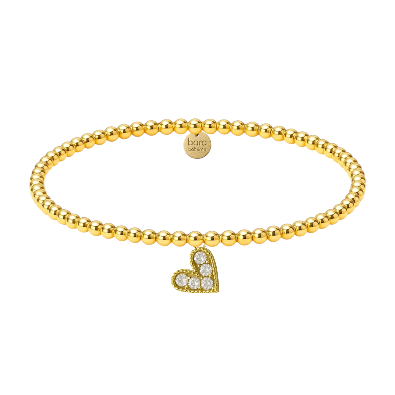 Colored Heart | Gold Filled Beaded Charm Bracelet
