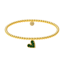 Colored Heart | Gold Filled Beaded Charm Bracelet