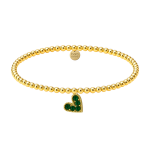 Colored Heart | Gold Filled Beaded Charm Bracelet