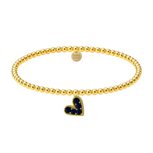 Colored Heart | Gold Filled Beaded Charm Bracelet