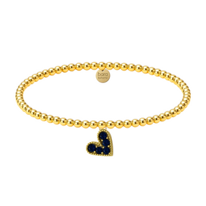 Colored Heart | Gold Filled Beaded Charm Bracelet