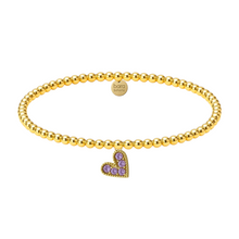 Colored Heart | Gold Filled Beaded Charm Bracelet