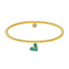 Colored Heart | Gold Filled Beaded Charm Bracelet