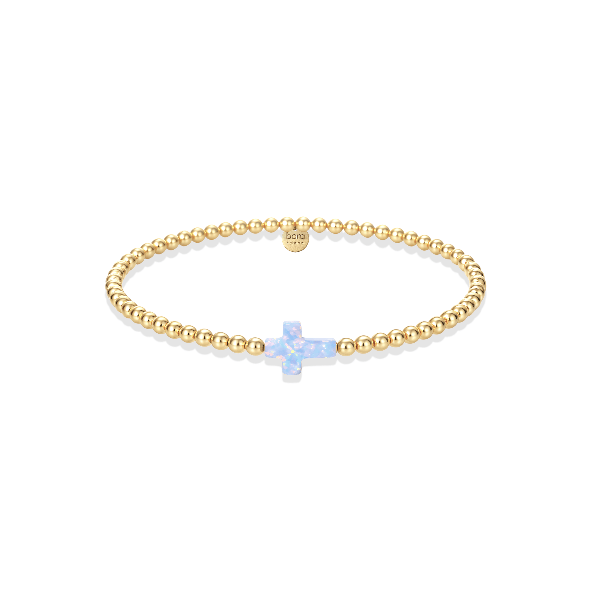 Cross Opal Beaded Bracelet - Bara Boheme