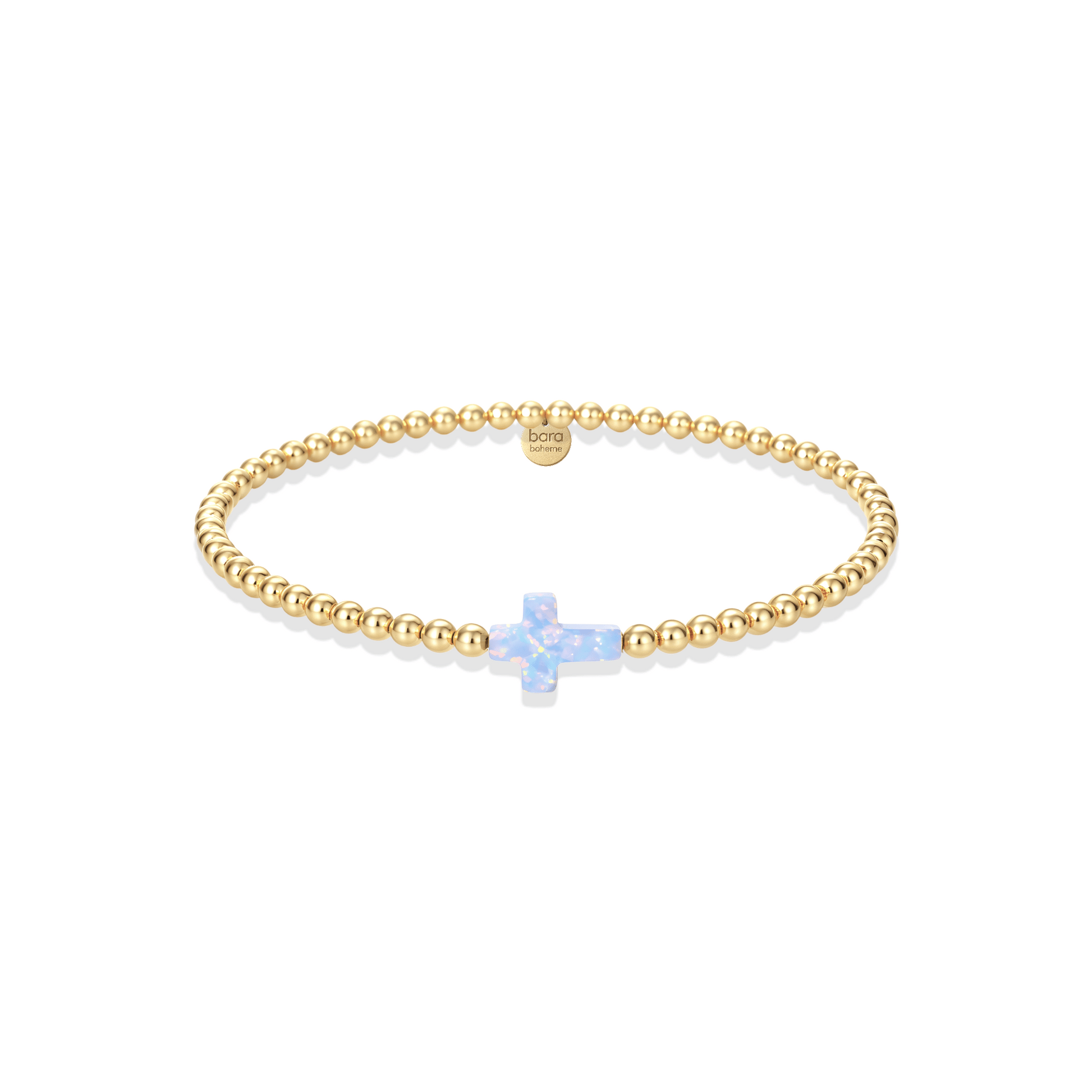 Cross Opal Beaded Bracelet - Bara Boheme