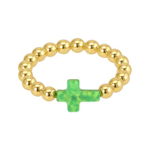 Cross | Beaded Opal Stretchy Ring