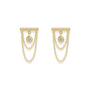 Crystal Bar | Double Chain Earrings - Bara Boheme