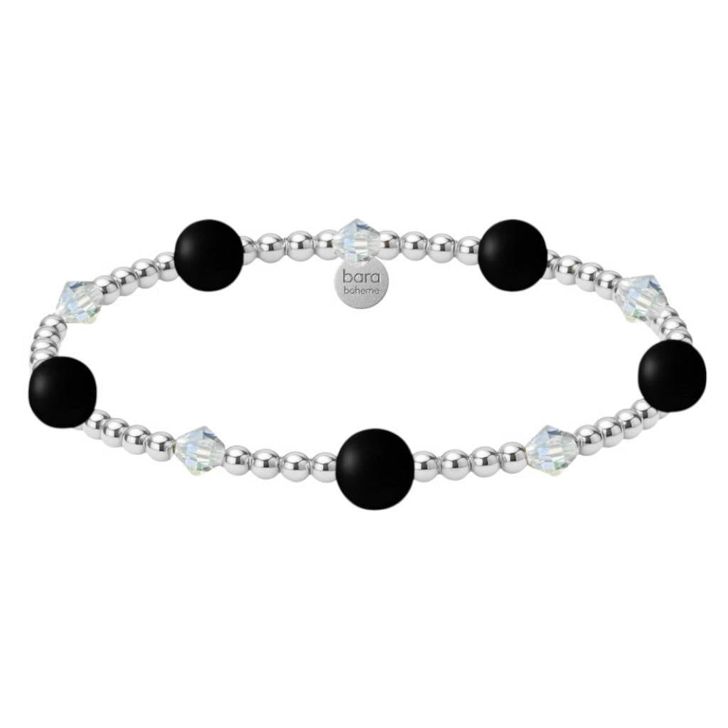 Crystal BTY Black Onyx | Gold Filled Beaded Bracelet - Bara Boheme