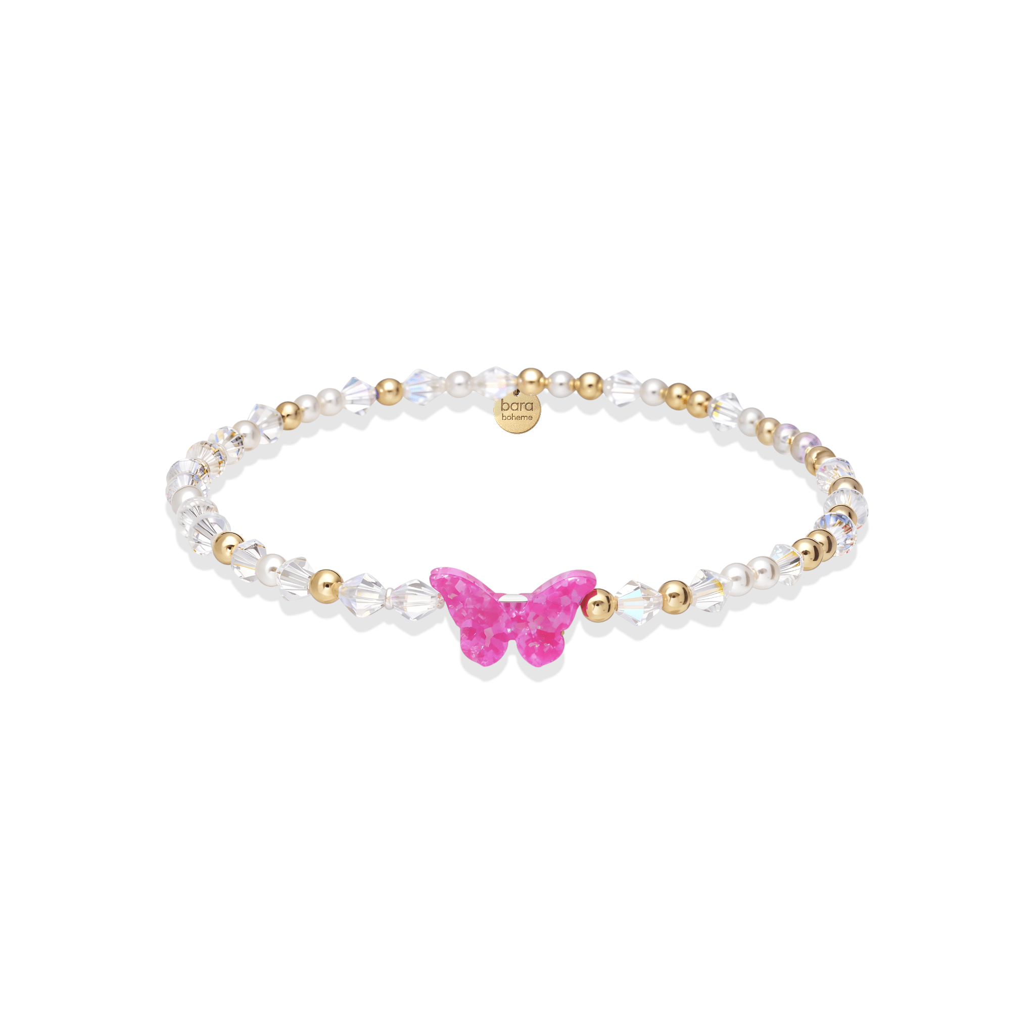 Crystal Butterfly | Beaded Opal Bracelet - Bara Boheme