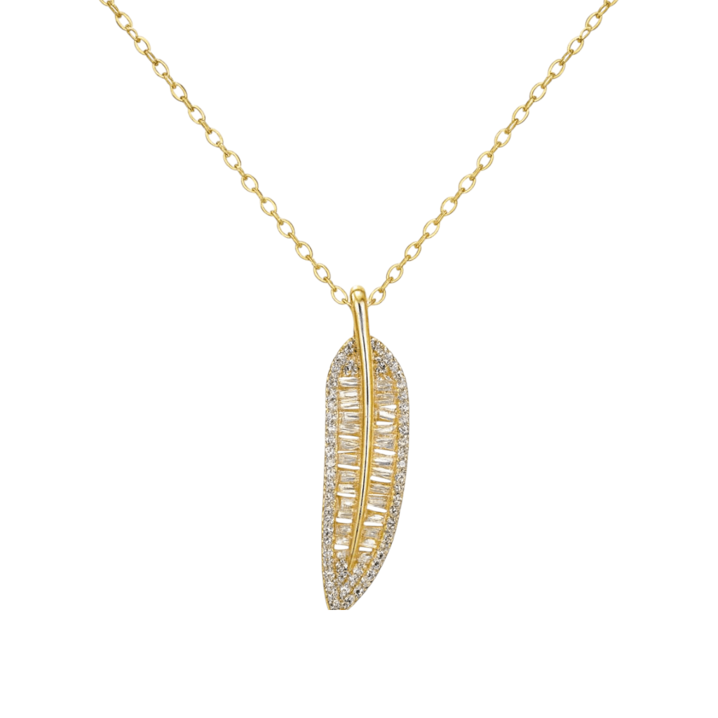 Crystal Feather | Pave Necklace - Bara Boheme
