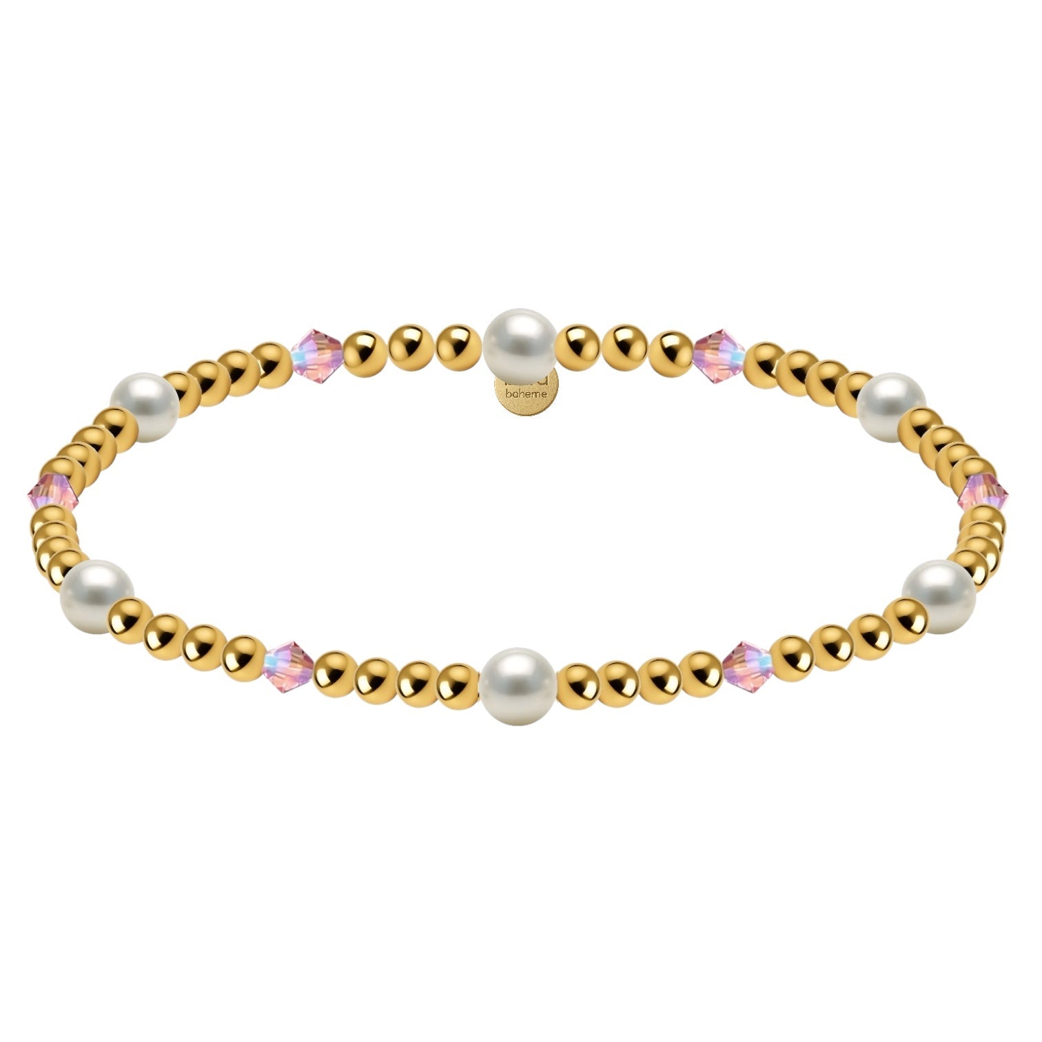 Crystal + Pearl | Gold Filled Beaded Bracelet - Bara Boheme