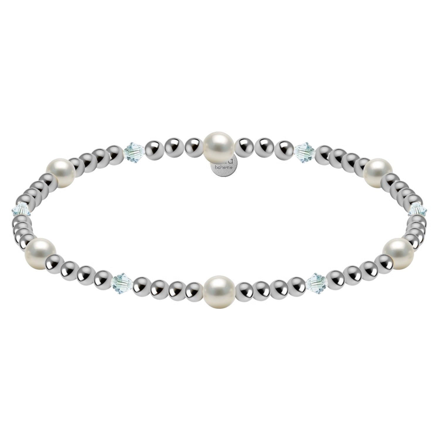 Crystal + Pearl | Gold Filled Beaded Bracelet - Bara Boheme