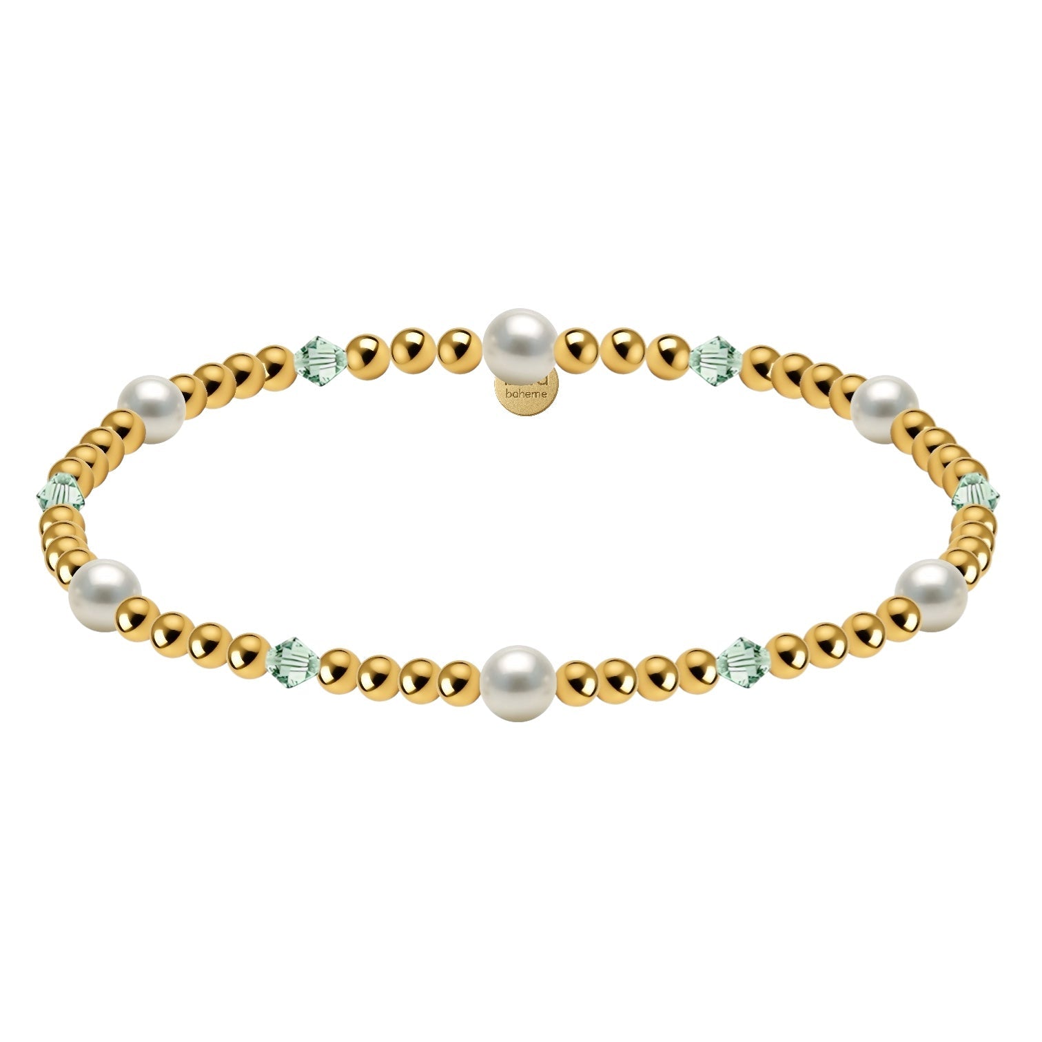 Crystal + Pearl | Gold Filled Beaded Bracelet - Bara Boheme