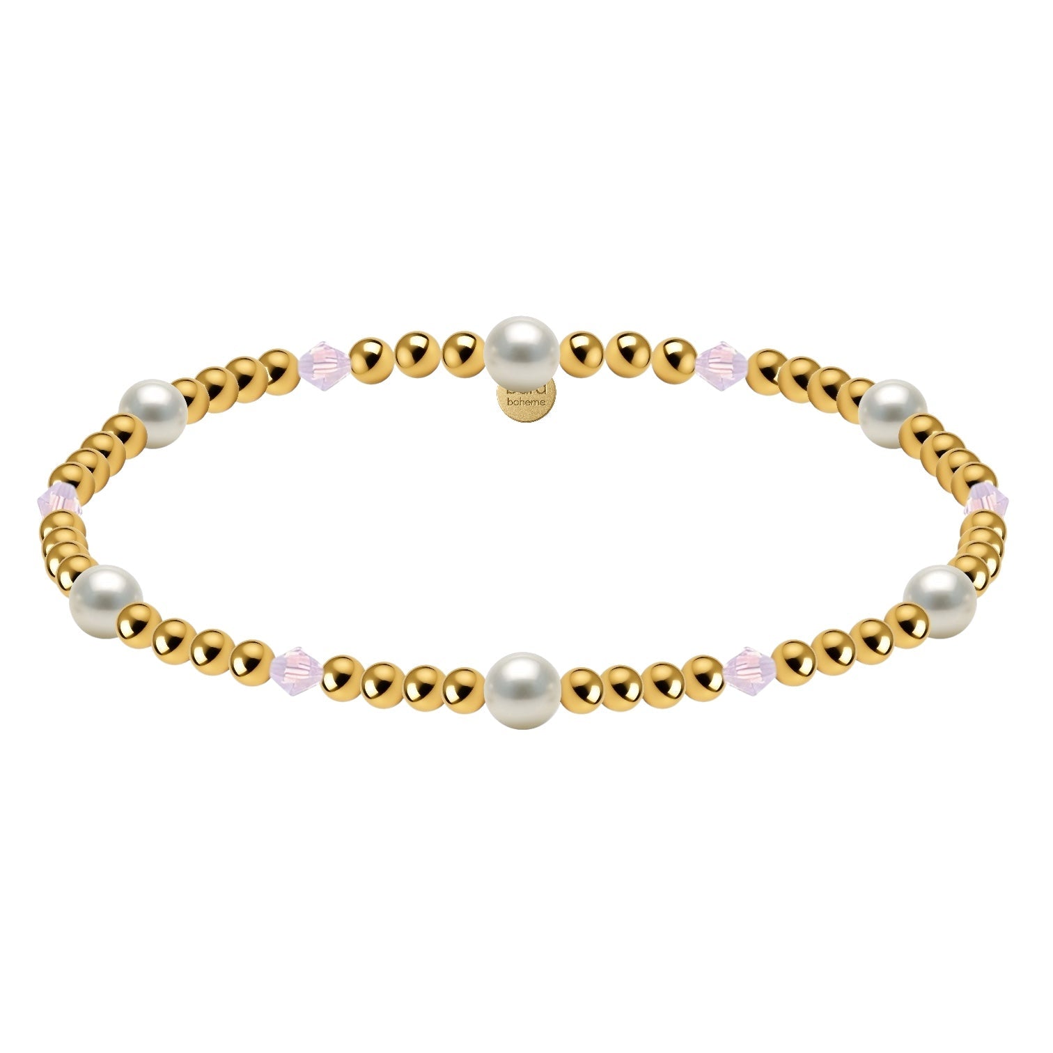 Crystal + Pearl | Gold Filled Beaded Bracelet - Bara Boheme