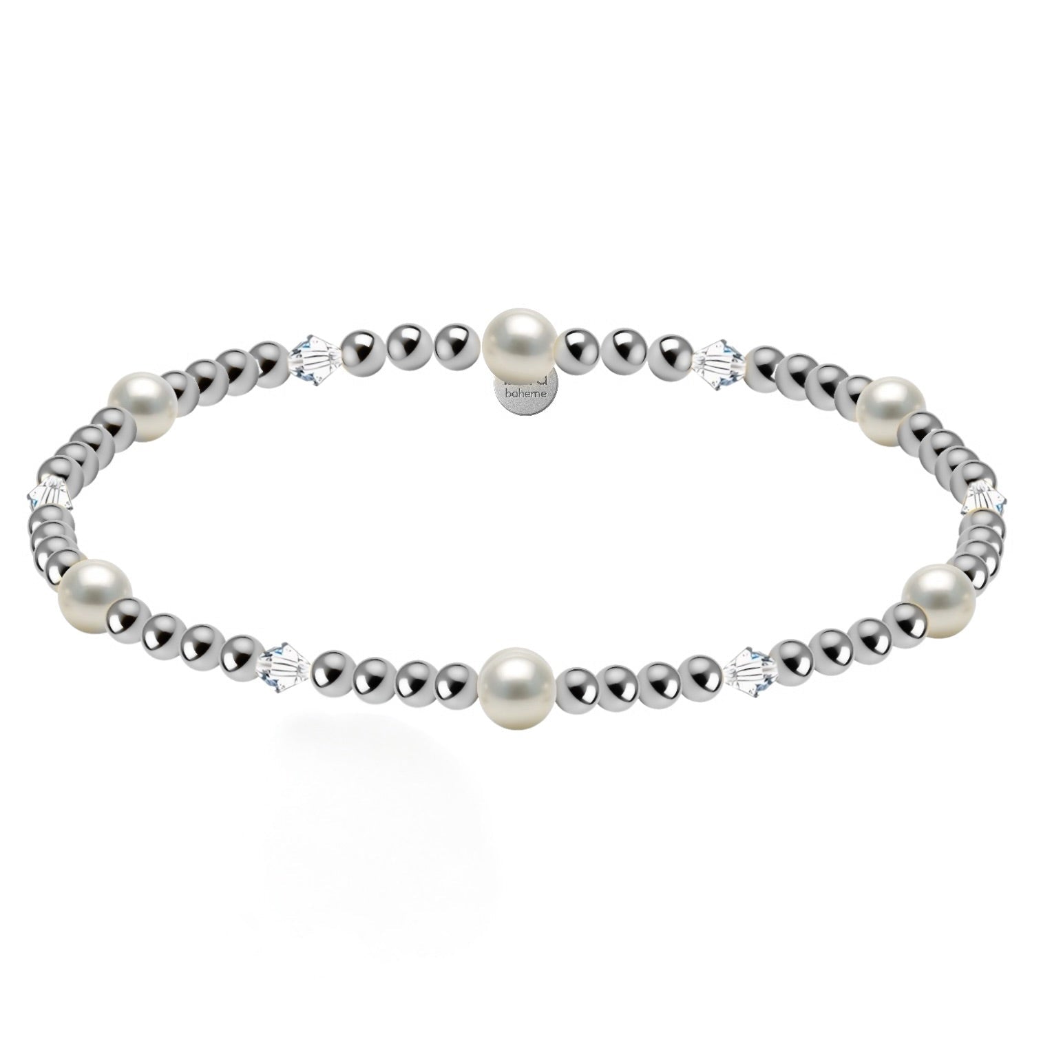 Crystal + Pearl | Gold Filled Beaded Bracelet - Bara Boheme